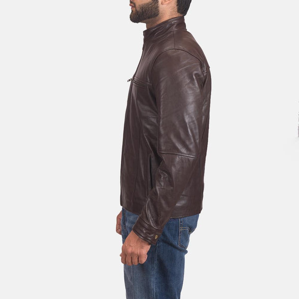 Mel Brown Leather Biker Jacket