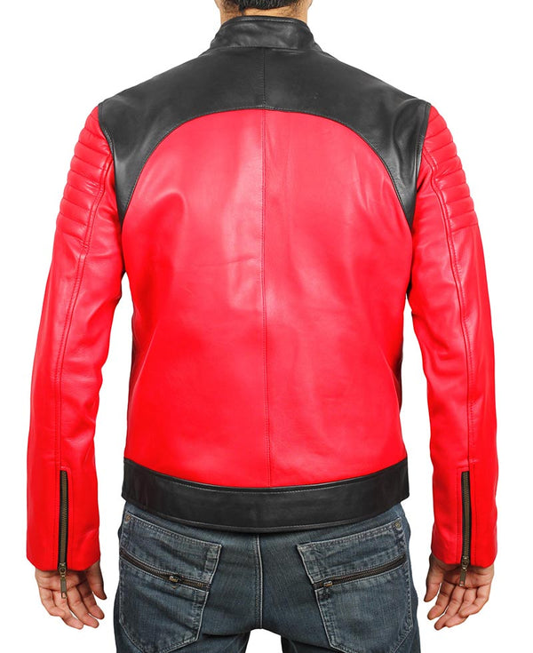 Andrew Mens Vintage Leather Biker Jacket