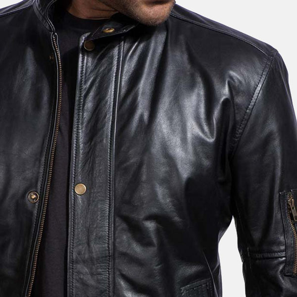 Tea House Black Leather Jacket