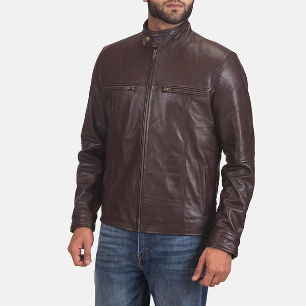 Mel Brown Leather Biker Jacket