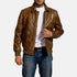 Coffmen Brown Leather Bomber Jacket