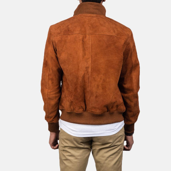 Eaton Brown Suede Bomber Jacket