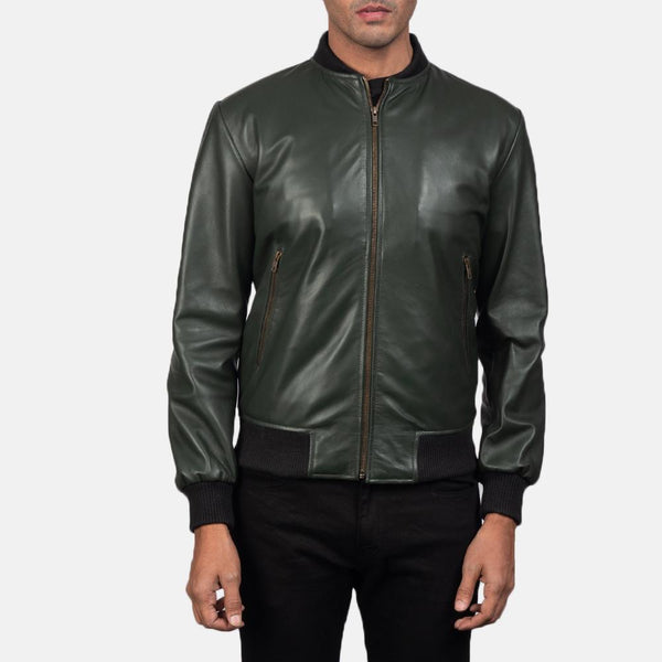 Shane Green Leather Bomber Jacket