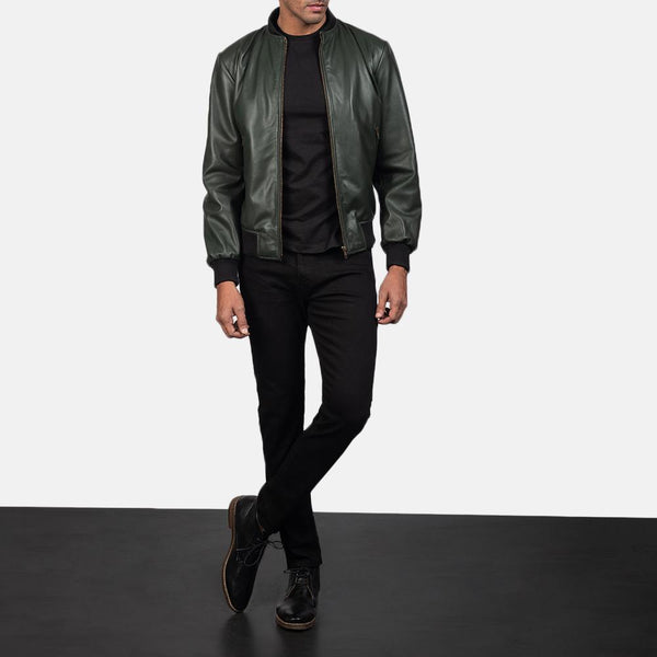 Shane Green Leather Bomber Jacket