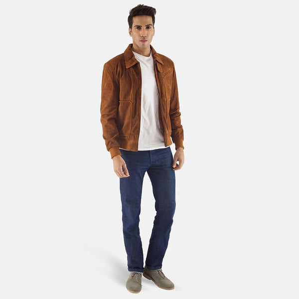 Tomchi Tan Suede Leather Jacket