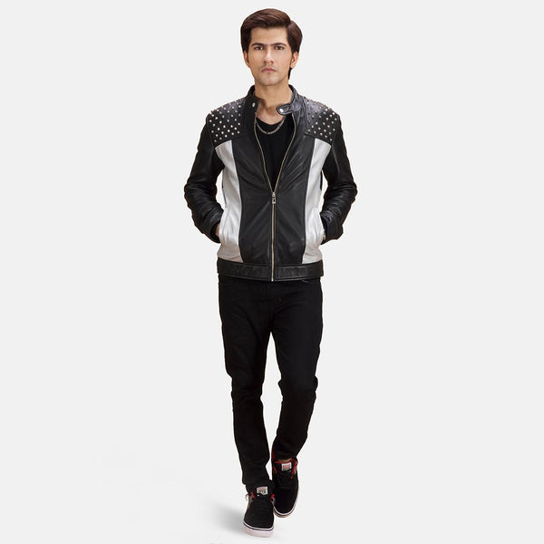 Shapron Studded Leather Biker Jacket