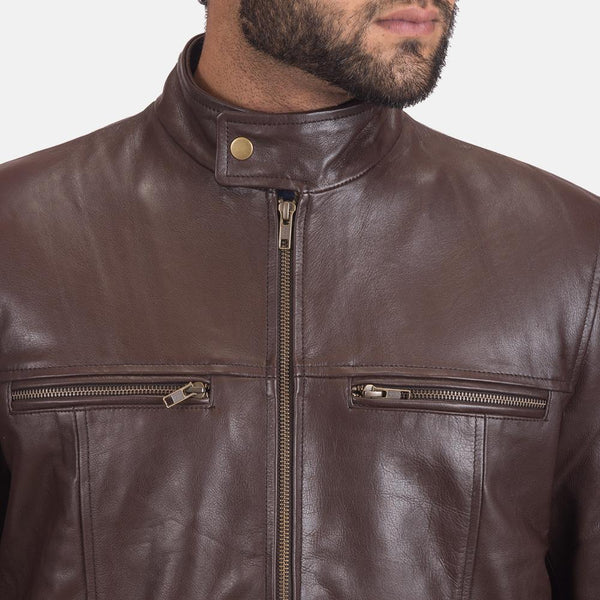 Mel Brown Leather Biker Jacket