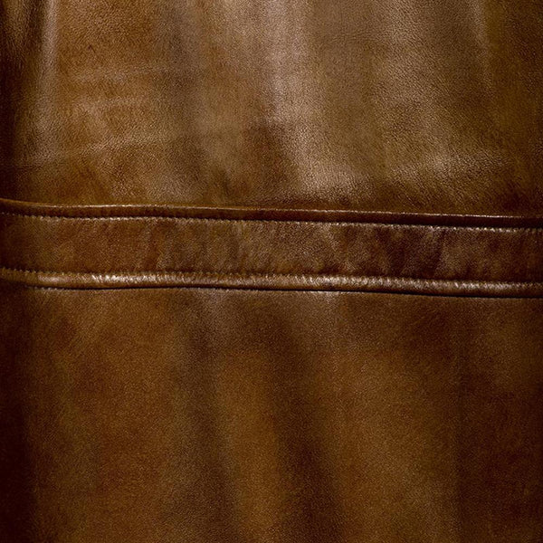 Coffmen Brown Leather Bomber Jacket