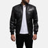 Sven Black Leather Bomber Jacket