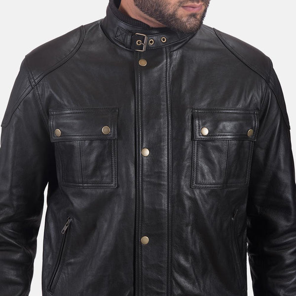 Krypton Black Leather Jacket