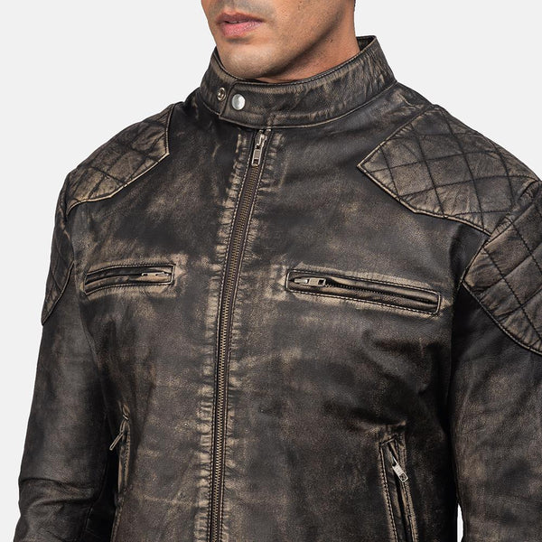 Gatsby Distressed Brown Leather Jacket