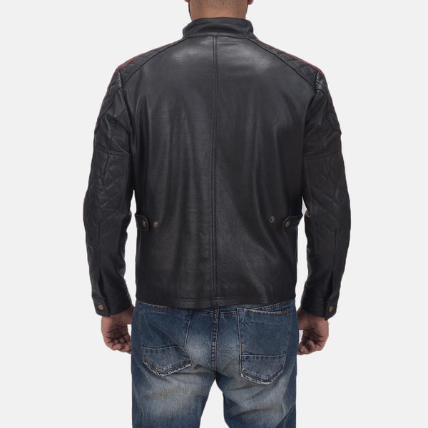 Darren Black Leather Biker Jacket460.00