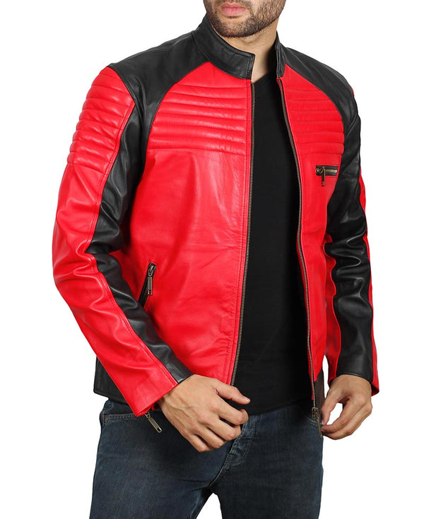 Andrew Mens Vintage Leather Biker Jacket