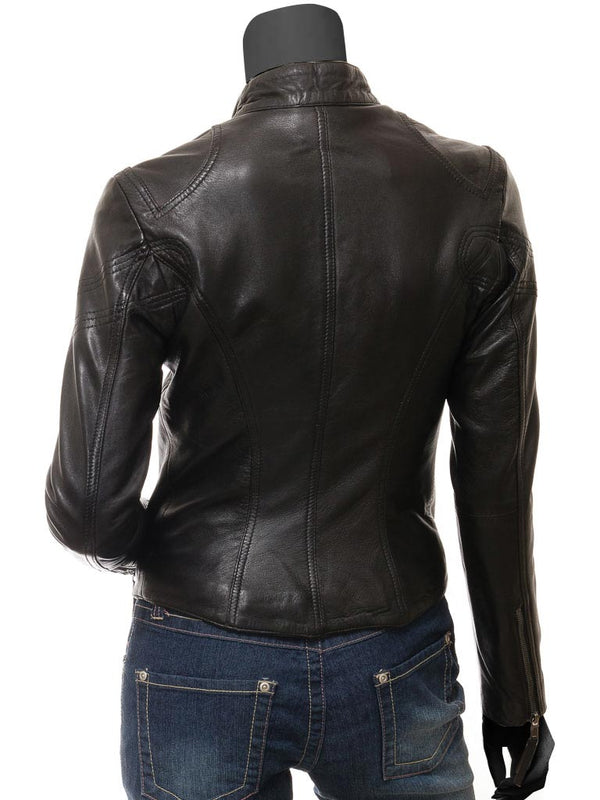 Alicia Womens Black Moto Jacket