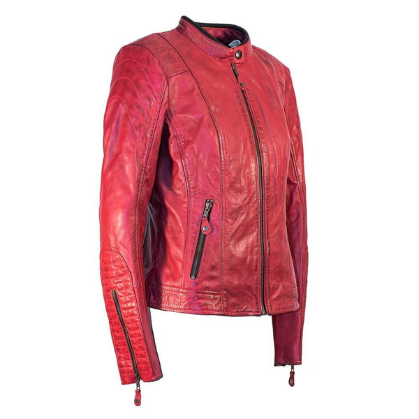 RICHA LAUSANNE LADIES LEATHER JACKET - RED