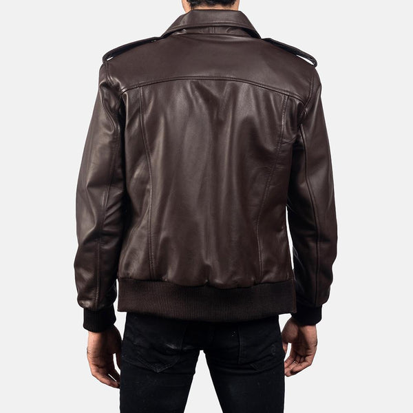 Chocolate Rumble Leather Bomber Jacket