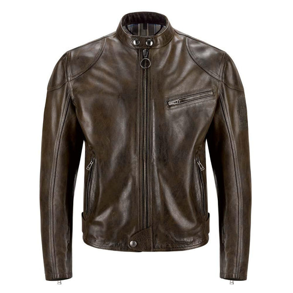 BELSTAFF SUPREME LEATHER JACKET - BLACK / BROWN