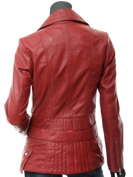 Victoria Ladies Red Leather Jacket