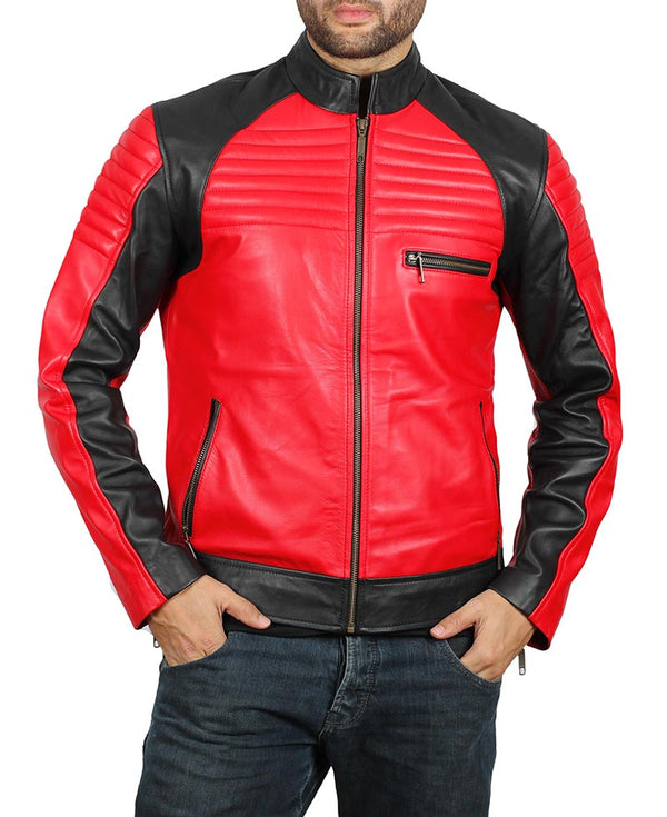 Andrew Mens Vintage Leather Biker Jacket