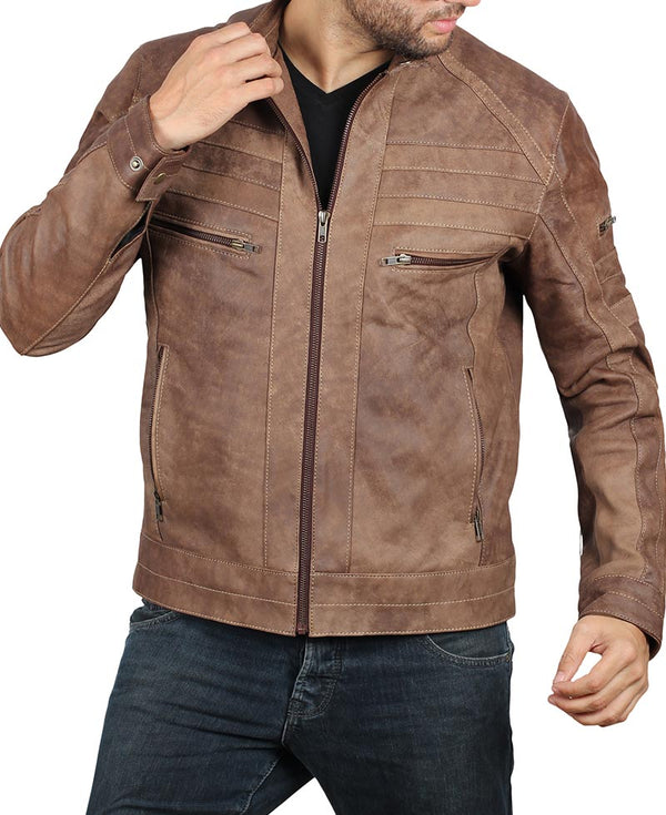 Douglas Brown Suede Leather Jacket Mens