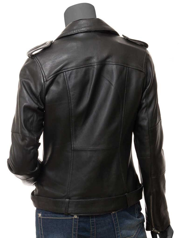 Dauphin Womens Asymmetrical Leather Jacket