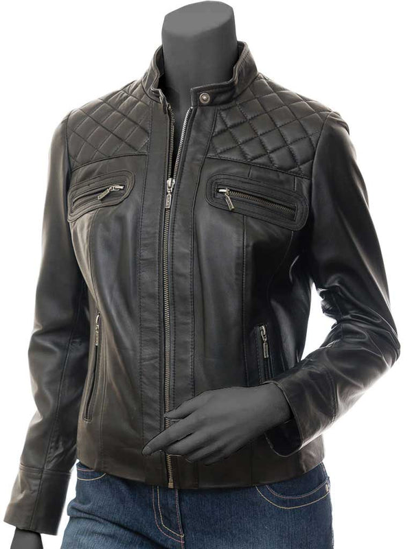 Enderby Womens Quilted Moto Jacket