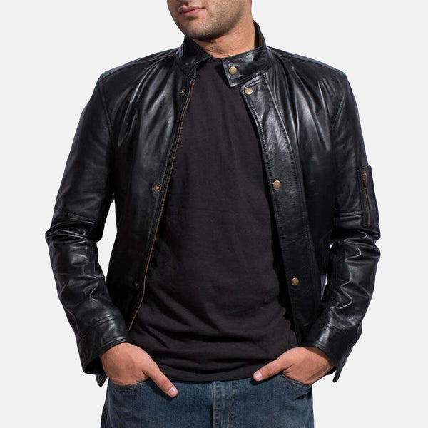 Tea House Black Leather Jacket