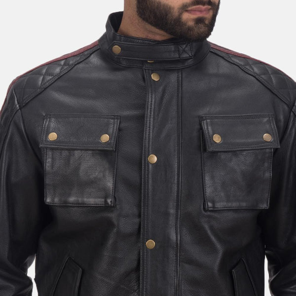 Darren Black Leather Biker Jacket460.00