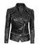 Alabama Women Black Leather Slim Fit Jacket