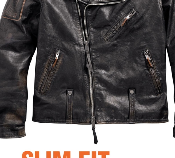 Men's Master Distressed Leather Biker Jacket