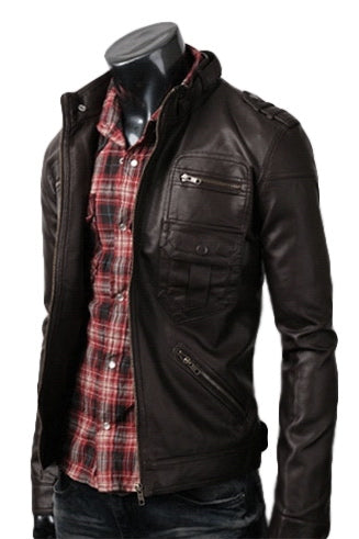 Dark Brown Zip Pocket Jacket