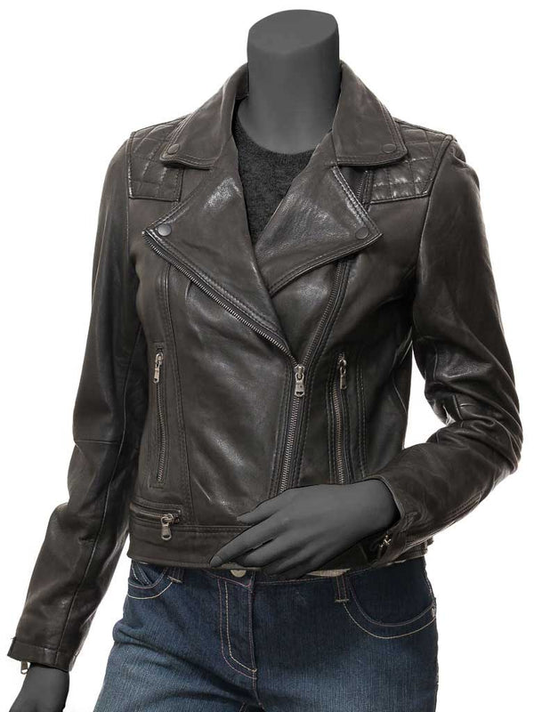 Kimberley Black Ladies Moto Jacket