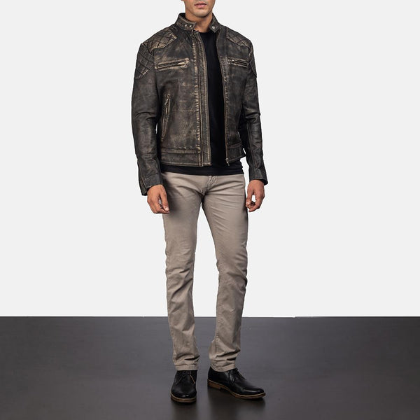 Gatsby Distressed Brown Leather Jacket