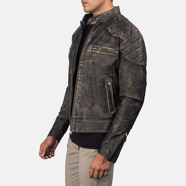 Gatsby Distressed Brown Leather Jacket