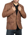 Lorenzo Mens Leather Brown Blazer Jacket