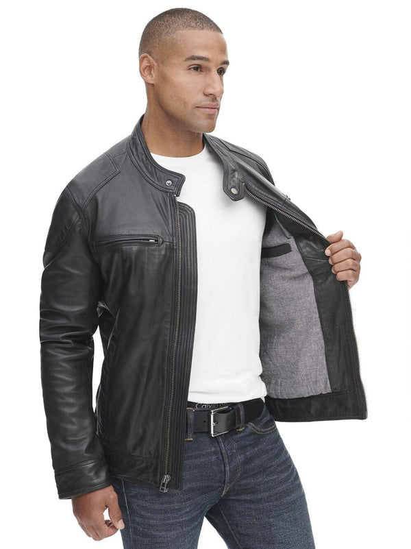 Moto Jacket w/ Shoulder Patches