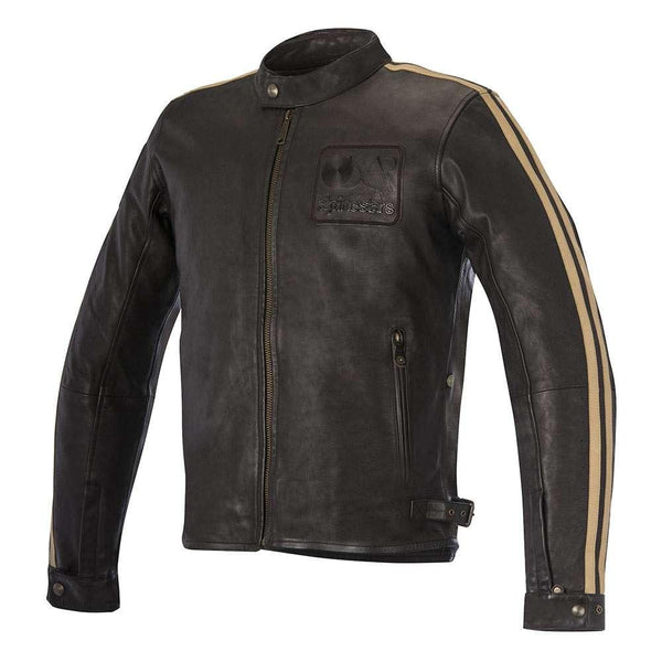 ALPINESTARS OSCAR CHARLIE LEATHER JACKET - VINTAGE BROWN / SAND