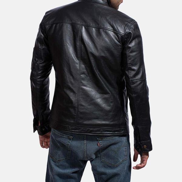 Tea House Black Leather Jacket