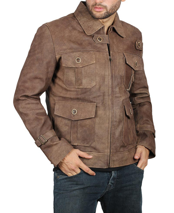 Solomon Suede Leather Jacket Mens