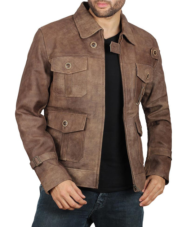 Solomon Suede Leather Jacket Mens