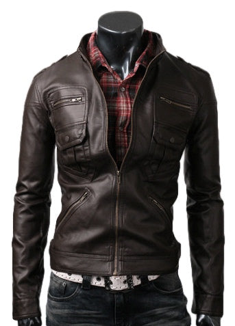 Dark Brown Zip Pocket Jacket