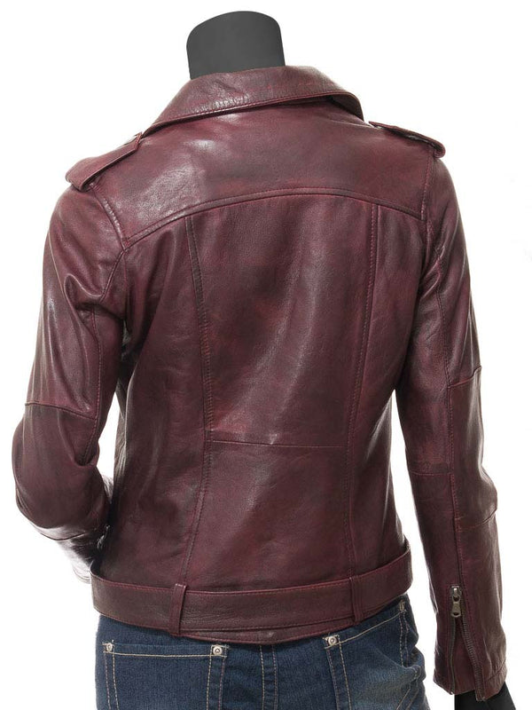 Dauphin Biker Leather Oxblood Jacket