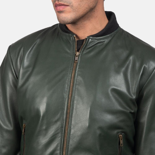 Shane Green Leather Bomber Jacket