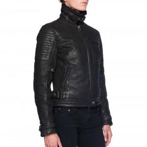 BLACK ARROW NIGHT HAWK LEATHER JACKET - BLACK