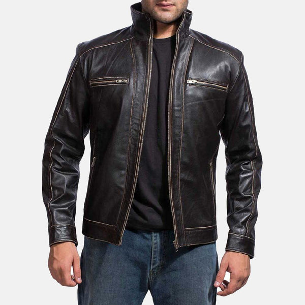 Brownson Leather Biker Jacket