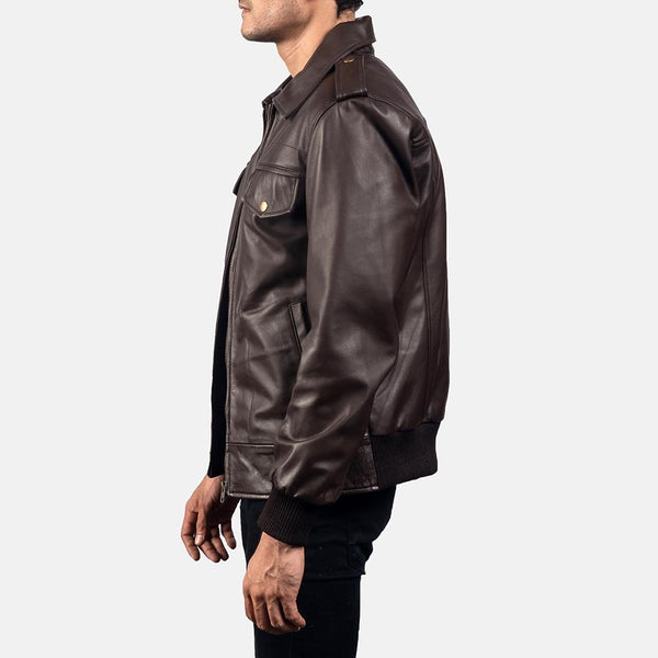 Chocolate Rumble Leather Bomber Jacket