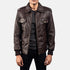 Chocolate Rumble Leather Bomber Jacket