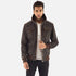 Aaron Brown Leather Bomber Jacket