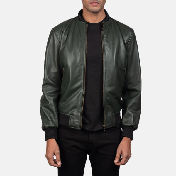 Shane Green Leather Bomber Jacket