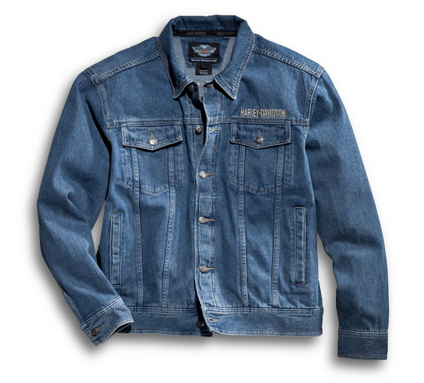 Men's Bar & Shield Logo Denim Jacket